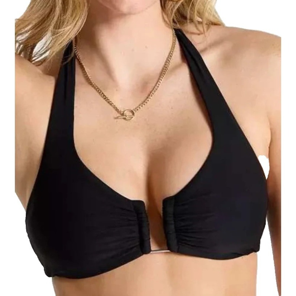 Calia Ubar Halter Bikini Top Women's XL Pure Black NWT